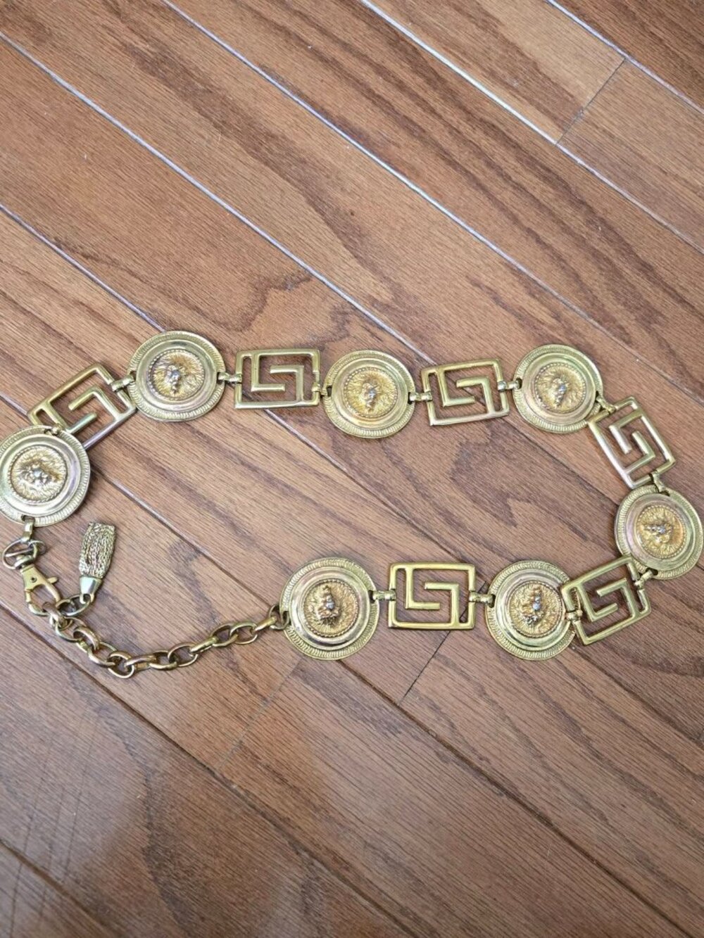 Express Vintage Gold Lion Head Medallion Chunky Chain Belt